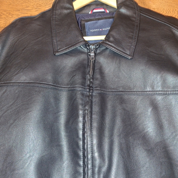 Tommy Hilfiger Faux Leather Jacket, Mens Sz XL Tall - Picture 1 of 8
